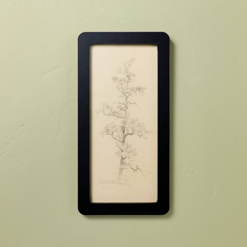 16"x8" Sketched Tree in Black Frame Wall Art - Hearth & Hand™ with Magnolia